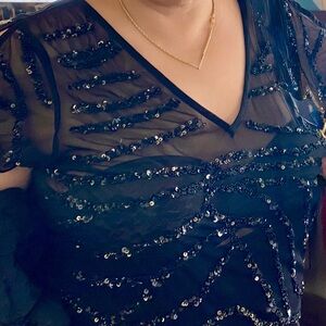 Nordstrom Black Sequin Blouse